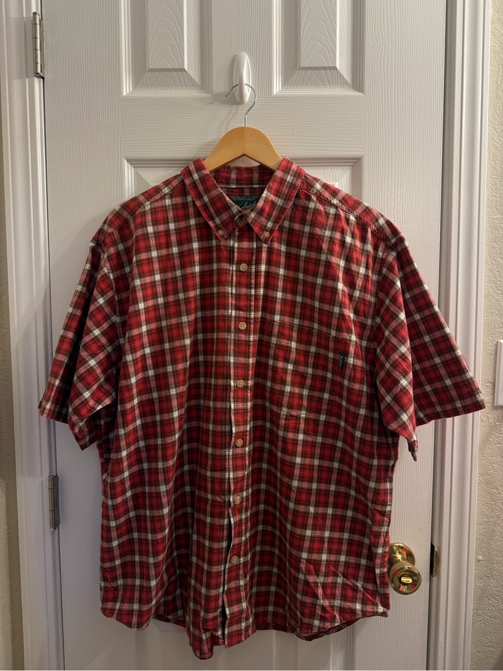 Woolrich Red Plaid Short Sleeve Button-Down Shirt